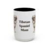 15oz Tibetan Spaniel Dog Mom Mug, Black, front view