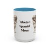 15oz Tibetan Spaniel Dog Mom Mug, Light Blue, front view