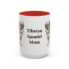 15oz Tibetan Spaniel Dog Mom Mug, Red, front view