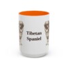 15oz Tibetan Spaniel Mug, Orange, front view