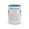 15oz Tibetan Spaniel Mug, Light Blue, front view