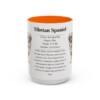 15oz Tibetan Spaniel Mug, Orange, front view