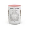 15oz Tibetan Spaniel Mug, Pink, front view