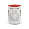 15oz Tibetan Spaniel Mug, Red, front view