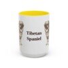 15oz Tibetan Spaniel Mug, Yellow, front view