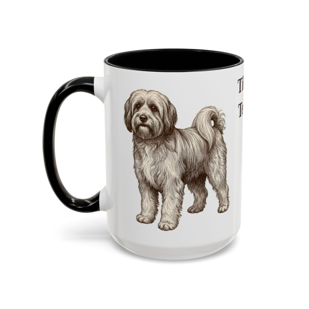 15oz Tibetan Terrier Mug, Black, left side view