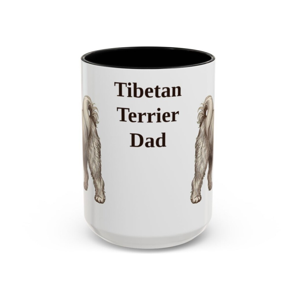 15oz-tibetan-terrier-mug-dad-black-front 15oz Tibetan Terrier Dog Dad Mug, Black, front view