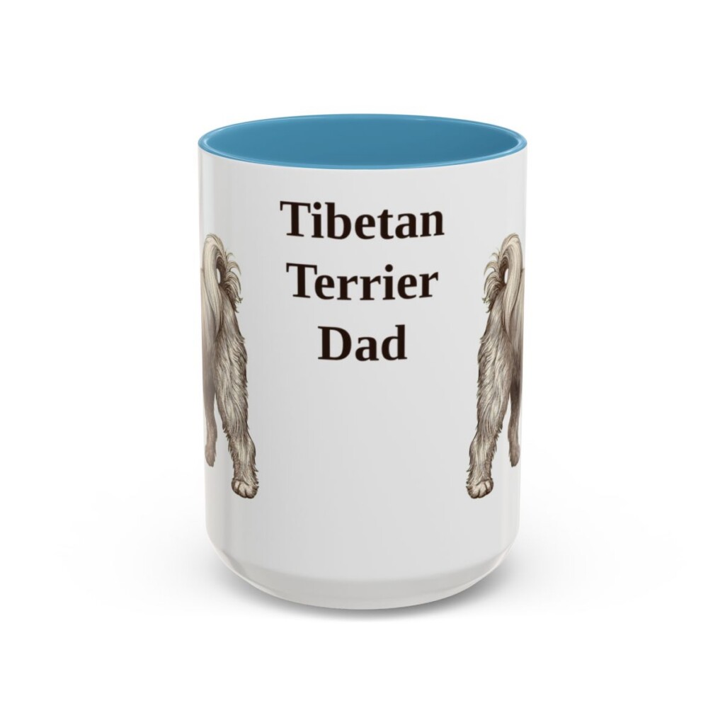 15oz-tibetan-terrier-mug-dad-light-blue 15oz Tibetan Terrier Dog Dad Mug, Light Blue, front view