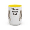 15oz-tibetan-terrier-mug-dad-yellow 15oz Tibetan Terrier Dog Dad Mug, Yellow, front view