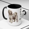 15oz Funny Tibetan Terrier Mug, Black, lifestyle photo