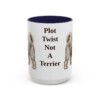 15oz Funny Tibetan Terrier Mug, Navy, front view