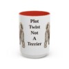 15oz Funny Tibetan Terrier Mug, Red, front view