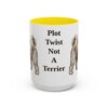 15oz Funny Tibetan Terrier Mug, Yellow, front view