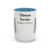 15oz Tibetan Terrier Latin Mug, Light Blue, front view