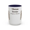 15oz Tibetan Terrier Latin Mug, Navy, front view