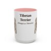 15oz Tibetan Terrier Latin Mug, Pink, front view