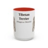 15oz Tibetan Terrier Latin Mug, Red, front view