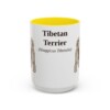 15oz Tibetan Terrier Latin Mug, Yellow, front view