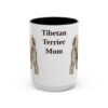 15oz Tibetan Terrier Dog Mom Mug, Black, front view