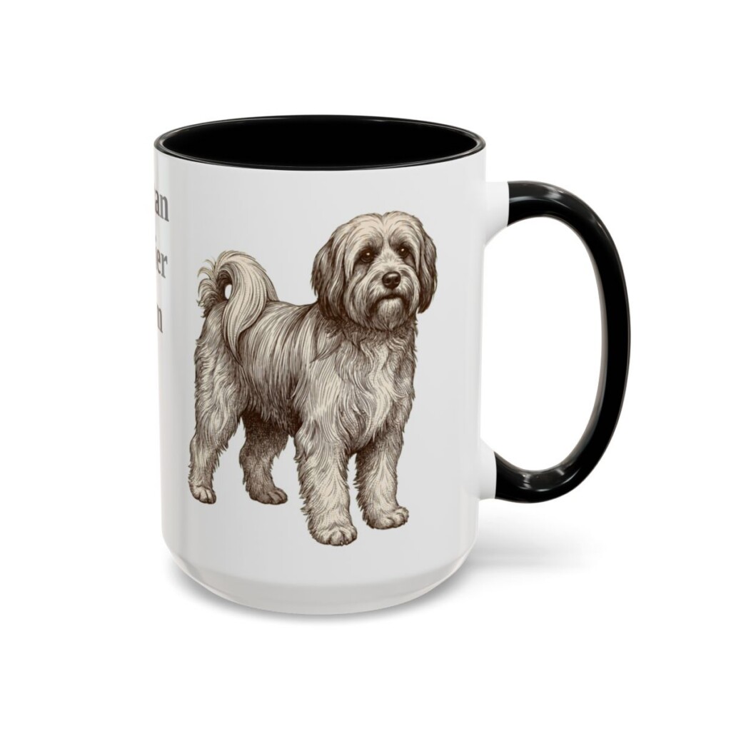15oz Tibetan Terrier Dog Mom Mug, Black, right side view