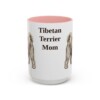 15oz Tibetan Terrier Dog Mom Mug, Pink, front view
