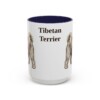 15oz Tibetan Terrier Mug, Navy, front view