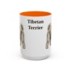 15oz Tibetan Terrier Mug, Orange, front view