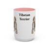 15oz Tibetan Terrier Mug, Pink, front view
