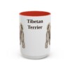 15oz Tibetan Terrier Mug, Red, front view