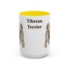 15oz Tibetan Terrier Mug, Yellow, front view