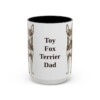 15oz Toy Fox Terrier Dog Dad Mug, Black, front view