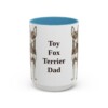15oz Toy Fox Terrier Dog Dad Mug, Light Blue, front view