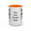 15oz Toy Fox Terrier Dog Dad Mug, Orange, front view