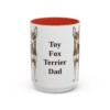 15oz Toy Fox Terrier Dog Dad Mug, Red, front view