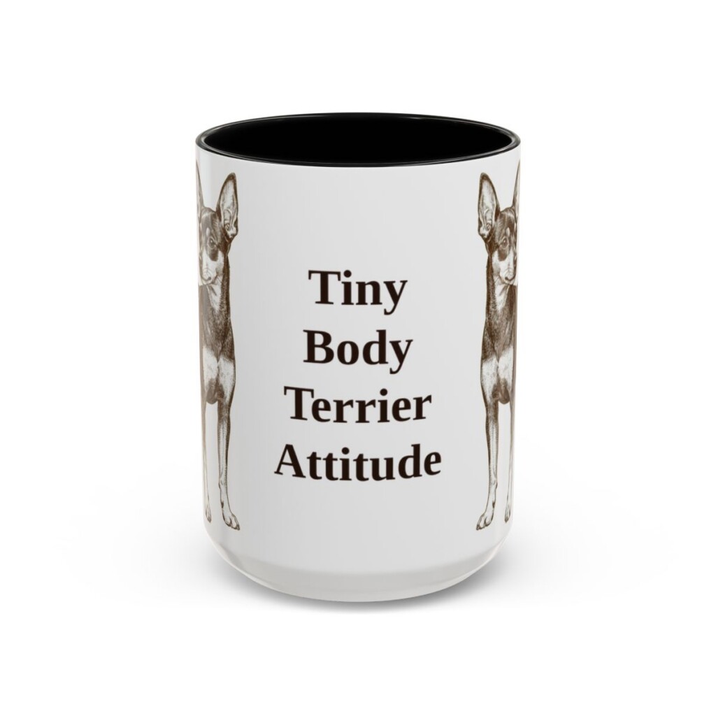 15oz-toy-fox-terrier-mug-humor-black-front 15oz Funny Toy Fox Terrier Mug, Black, front view