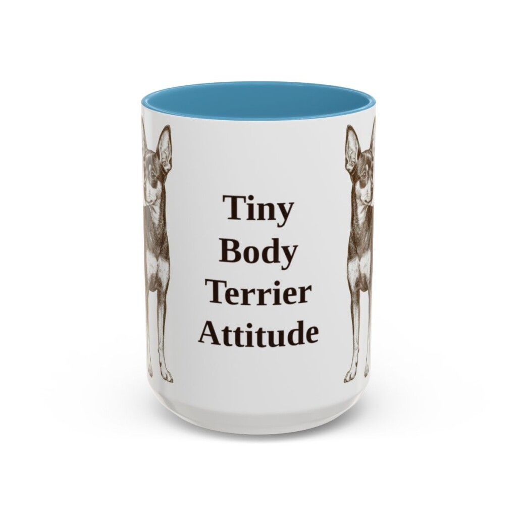15oz-toy-fox-terrier-mug-humor-light-blue 15oz Funny Toy Fox Terrier Mug, Light Blue, front view