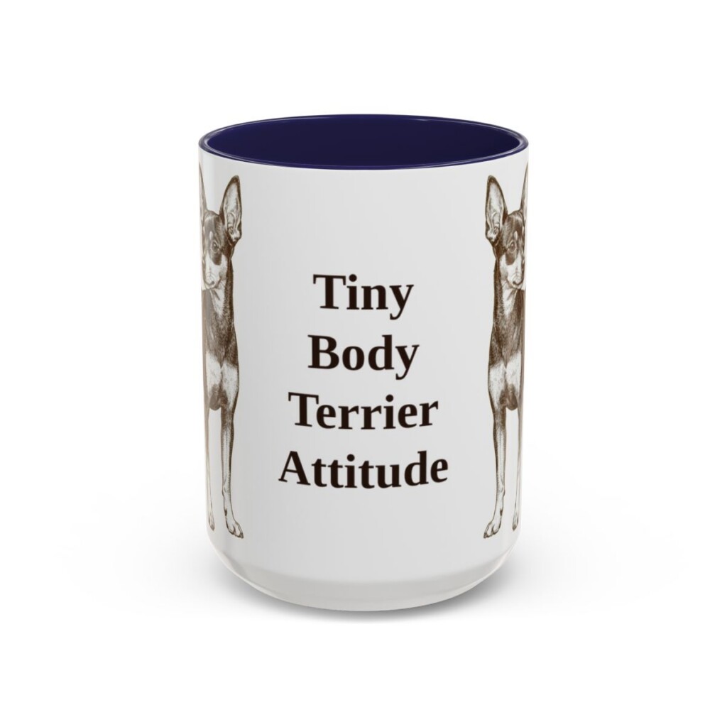 15oz-toy-fox-terrier-mug-humor-navy 15oz Funny Toy Fox Terrier Mug, Navy, front view