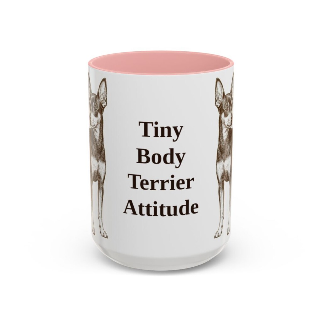 15oz-toy-fox-terrier-mug-humor-pink 15oz Funny Toy Fox Terrier Mug, Pink, front view