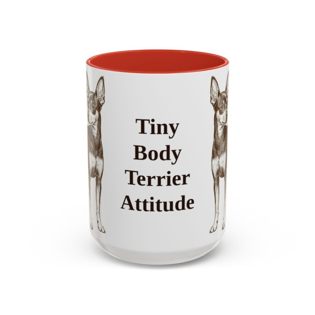 15oz-toy-fox-terrier-mug-humor-red 15oz Funny Toy Fox Terrier Mug, Red, front view