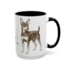 15oz Toy Fox Terrier Latin Mug, Black, right side view