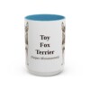 15oz Toy Fox Terrier Latin Mug, Light Blue, front view