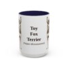 15oz Toy Fox Terrier Latin Mug, Navy, front view