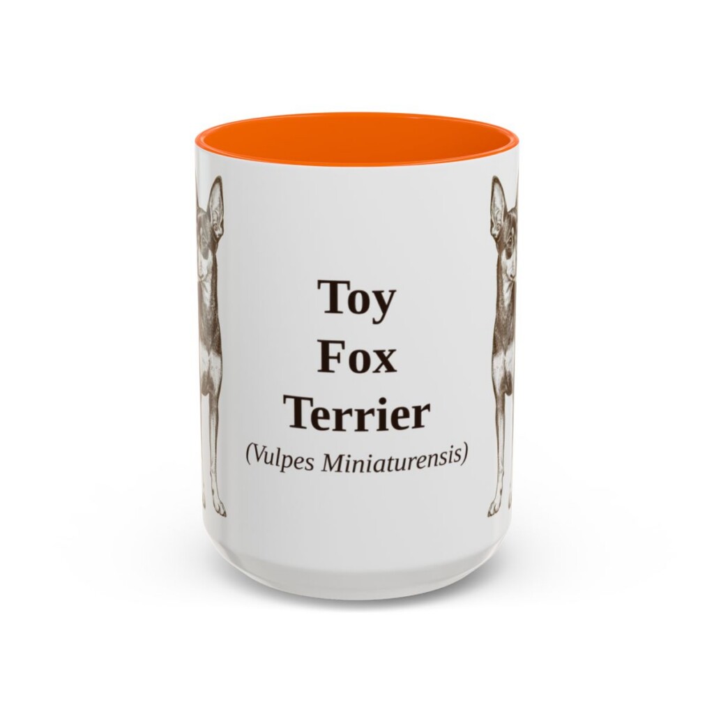 15oz Toy Fox Terrier Latin Mug, Orange, front view