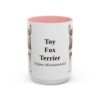 15oz Toy Fox Terrier Latin Mug, Pink, front view
