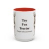 15oz Toy Fox Terrier Latin Mug, Red, front view