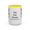 15oz Toy Fox Terrier Latin Mug, Yellow, front view