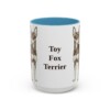 15oz Toy Fox Terrier Mug, Light Blue, front view