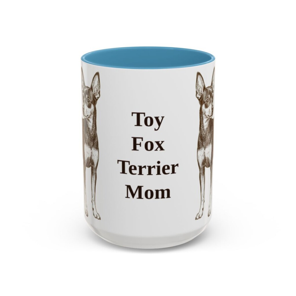 15oz-toy-fox-terrier-mug-mom-light-blue 15oz Toy Fox Terrier Dog Mom Mug, Light Blue, front view