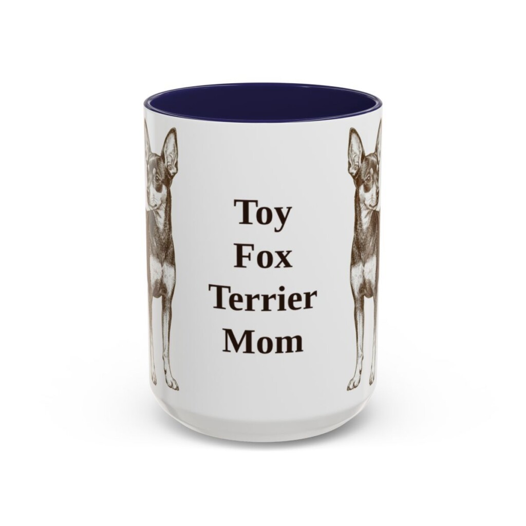 15oz-toy-fox-terrier-mug-mom-navy 15oz Toy Fox Terrier Dog Mom Mug, Navy, front view