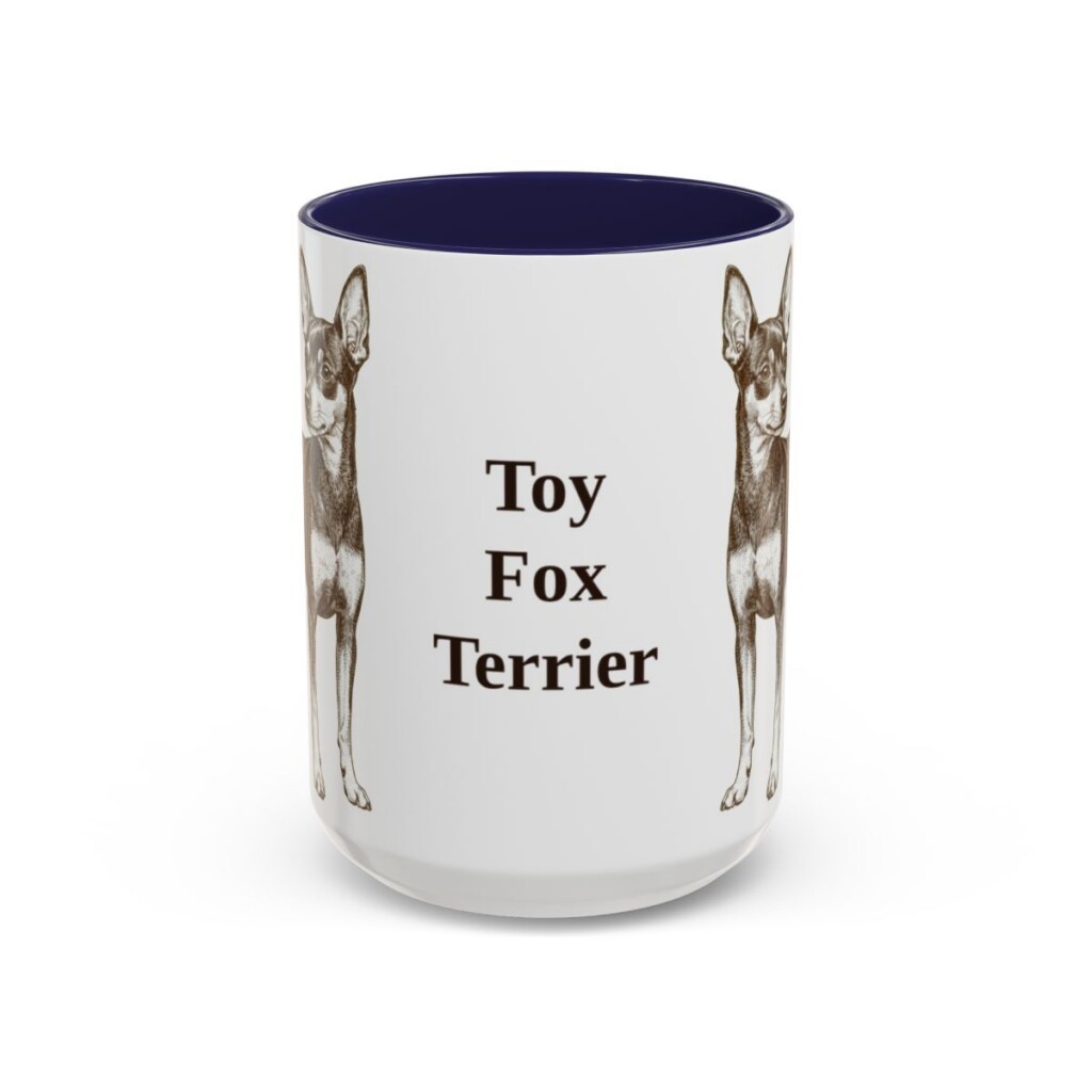 15oz Toy Fox Terrier Mug, Navy, front view
